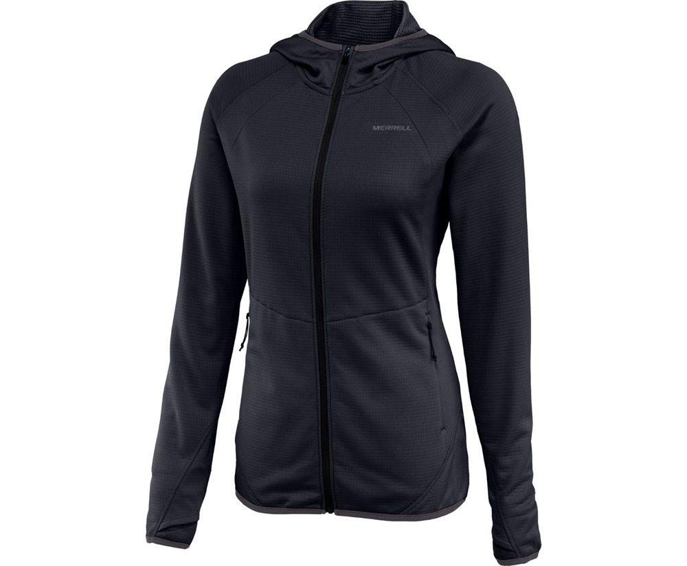 Merrell Jakker Dame - Terrain Geotex Full Zip Hoodie - Sort - KJI763918